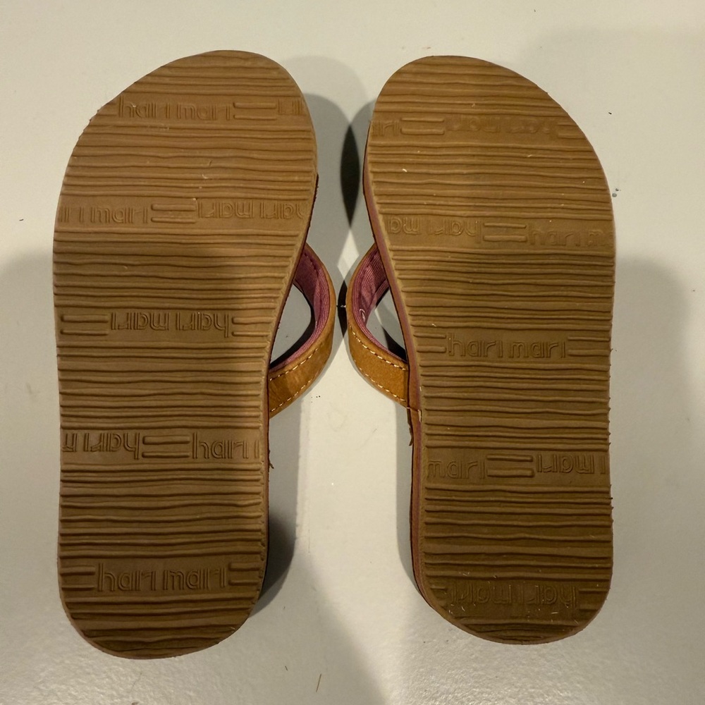 Hari Mari Brown and Pink Flip Flops - Picture 2 of 2